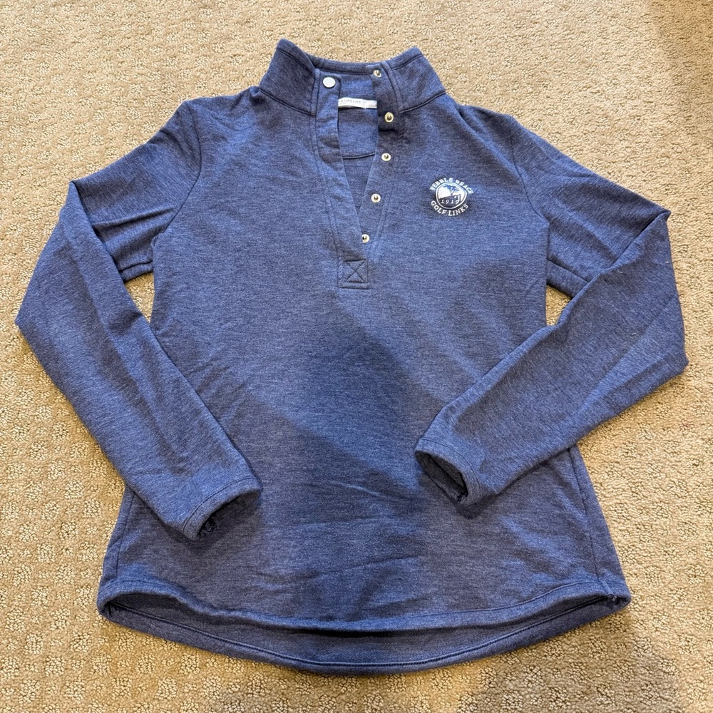 Pebble Beach Fairway & Greene Navy Long Sleeve quarter snap pullover sweater
